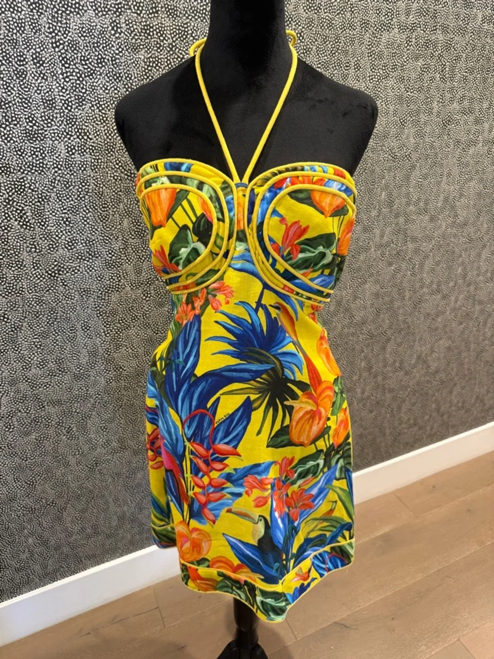 Farm Rio Bright Nature Linen Halter Dress - Picture 4 of 12